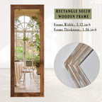 BEAUTYPEAK Full Length Floor Mirror With Stand, 64 x 21 in, Retro White
