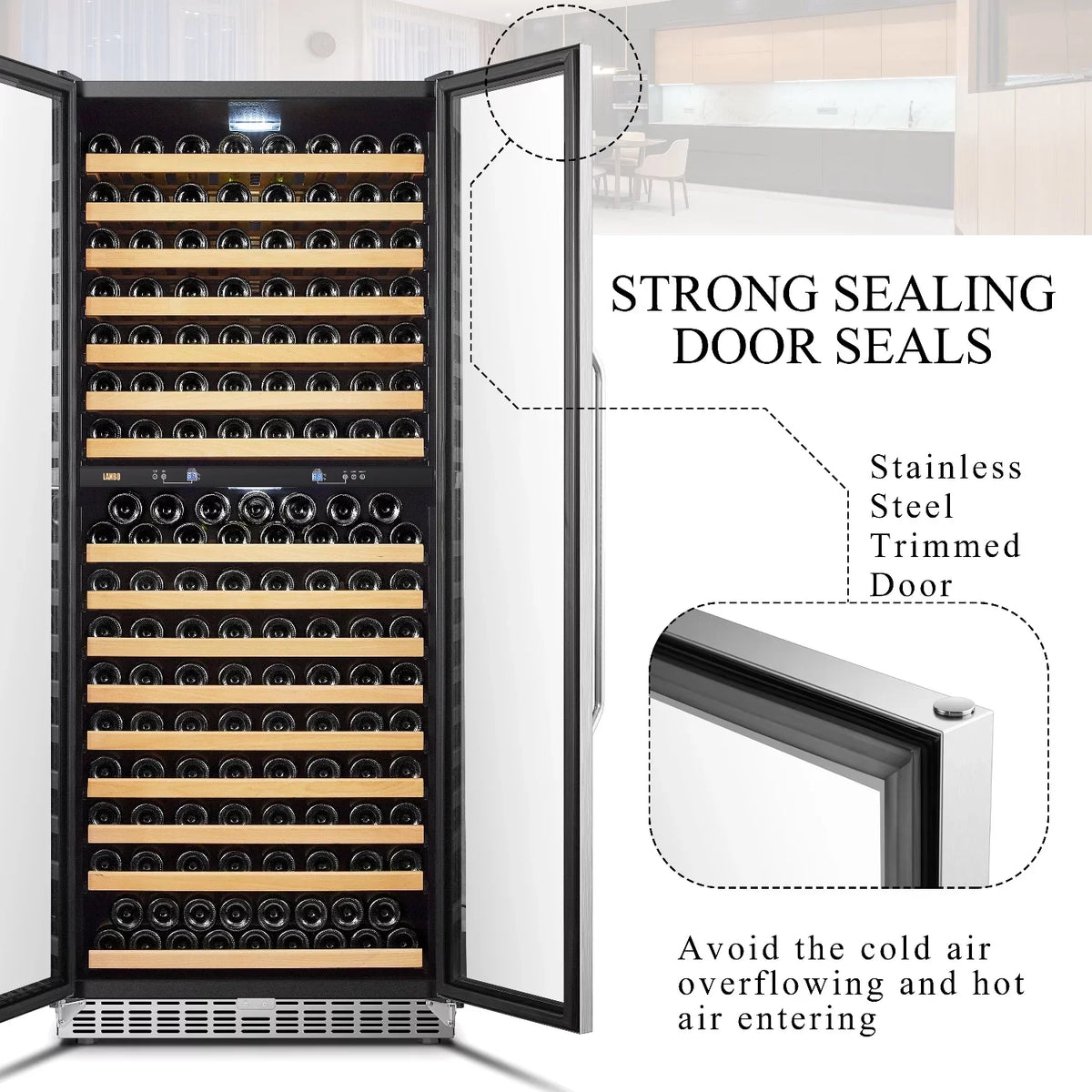 Lanbo 32 Inch 287 Bottle Dual Zone Compressor Freestanding Wine Refrigerator - LW328DD