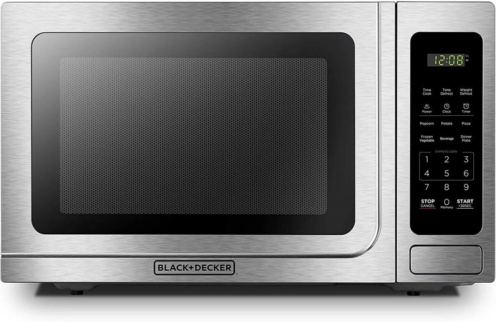 BLACK+DECKER 1.4 Cu Ft 1000 Watt Countertop Microwave Oven, Stainless Steel