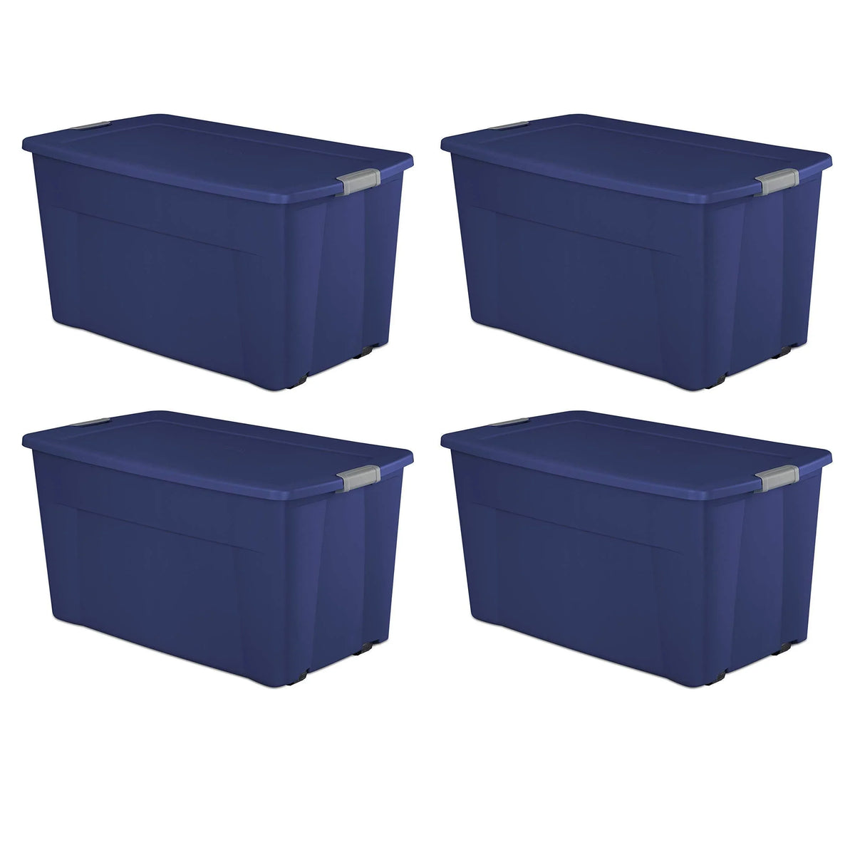 45 Gallon Wheeled Latch Tote, Stadium Blue, Case Of 4 - 36 5/8 Inch X 21 Inch X 19 1/2 Inch
