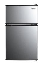 Arctic King Two-Door Mini Fridge With Freezer, 3.2 Cu. Ft., Stainless Steel