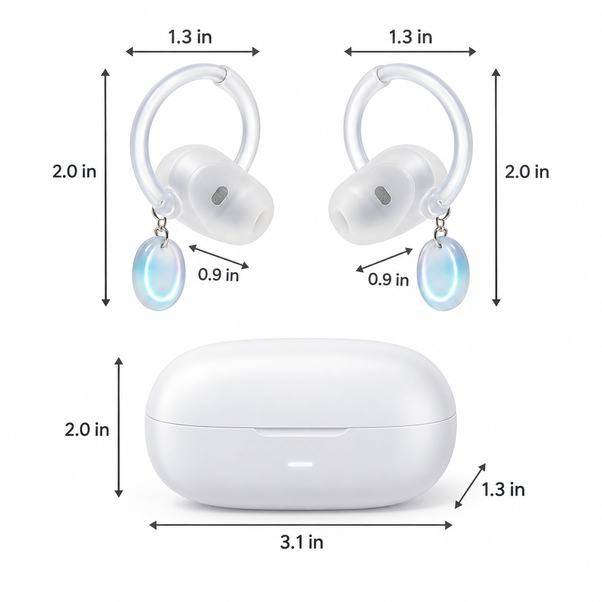 Lunar Charm Wireless Earbuds with Charging Case