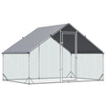 GFVCNIO Metal Coop Run With Cover, 10 x 6.5 x 6.5, Silver