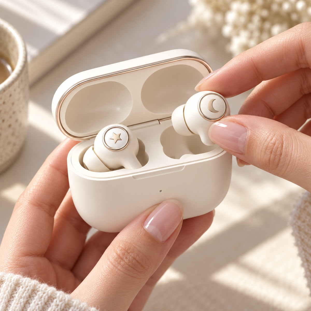 Star and Moon TWS Earbuds with Charging Case