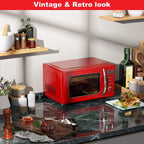 Galanz Retro Countertop Microwave Oven, 0.9 cu ft, Red - GLCMKZ09RDR09