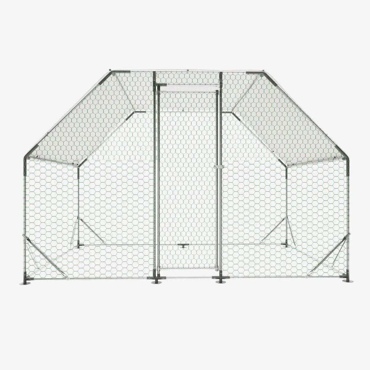 Seizeen Walk-In Chicken Coop Run for 6-8 Chickens, 10FT - Waterproof Galvanized Wire