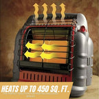 Mr. Heater Portable Big Buddy Propane Heater Bundle - 10-Ft Hose & Tank Adapter, 4 000 9 000 Or 18 000 BTU (3 Items)