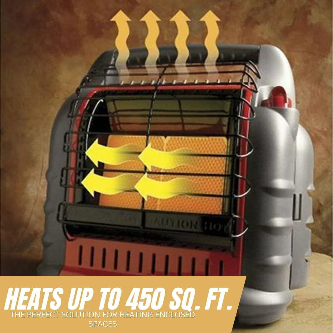 Mr. Heater Portable Big Buddy Propane Heater Bundle - 10-Ft Hose & Tank Adapter, 4 000 9 000 Or 18 000 BTU (3 Items)