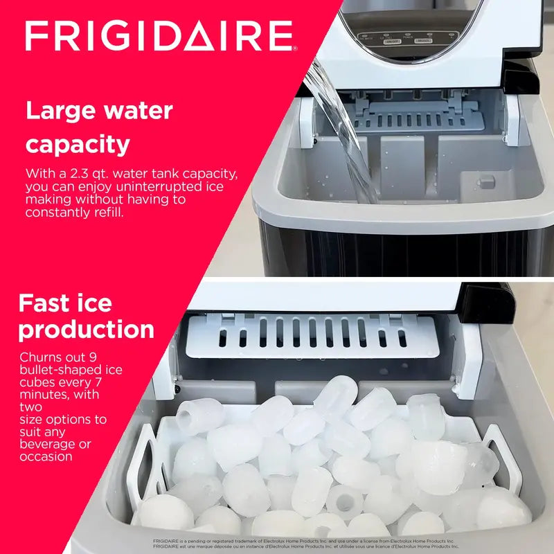 Frigidaire Stainless Steel Portable Countertop Ice Maker - 26 Lbs Daily