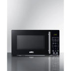 Compact Countertop Microwave, Black With 2 USB Ports And Built-In Power Allocator