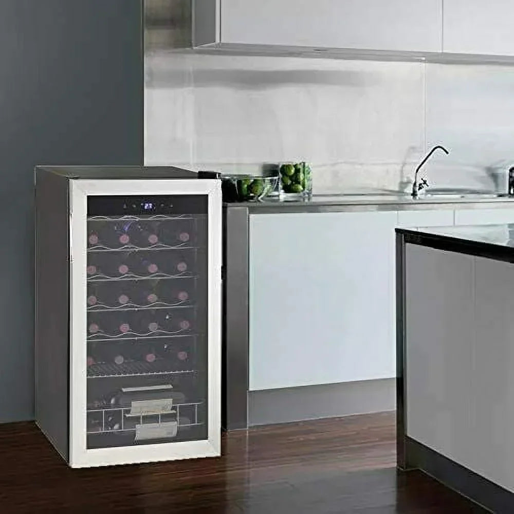 Smad Compressor Wine Cooler 3.1 Cu ft 28 Bottles Stainless Steel Door 110V - JC-88E-2 / D-JC-88E/H
