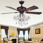 Warehouse of Tiffany 52 Inch 5-Blade Ceiling Fan Crystal Chandelier - Havorand