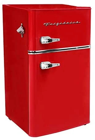 Frigidaire 3.2 Cu Ft Red 2-Door Retro Bar Fridge With Side Bottle Opener - EFR840-RED