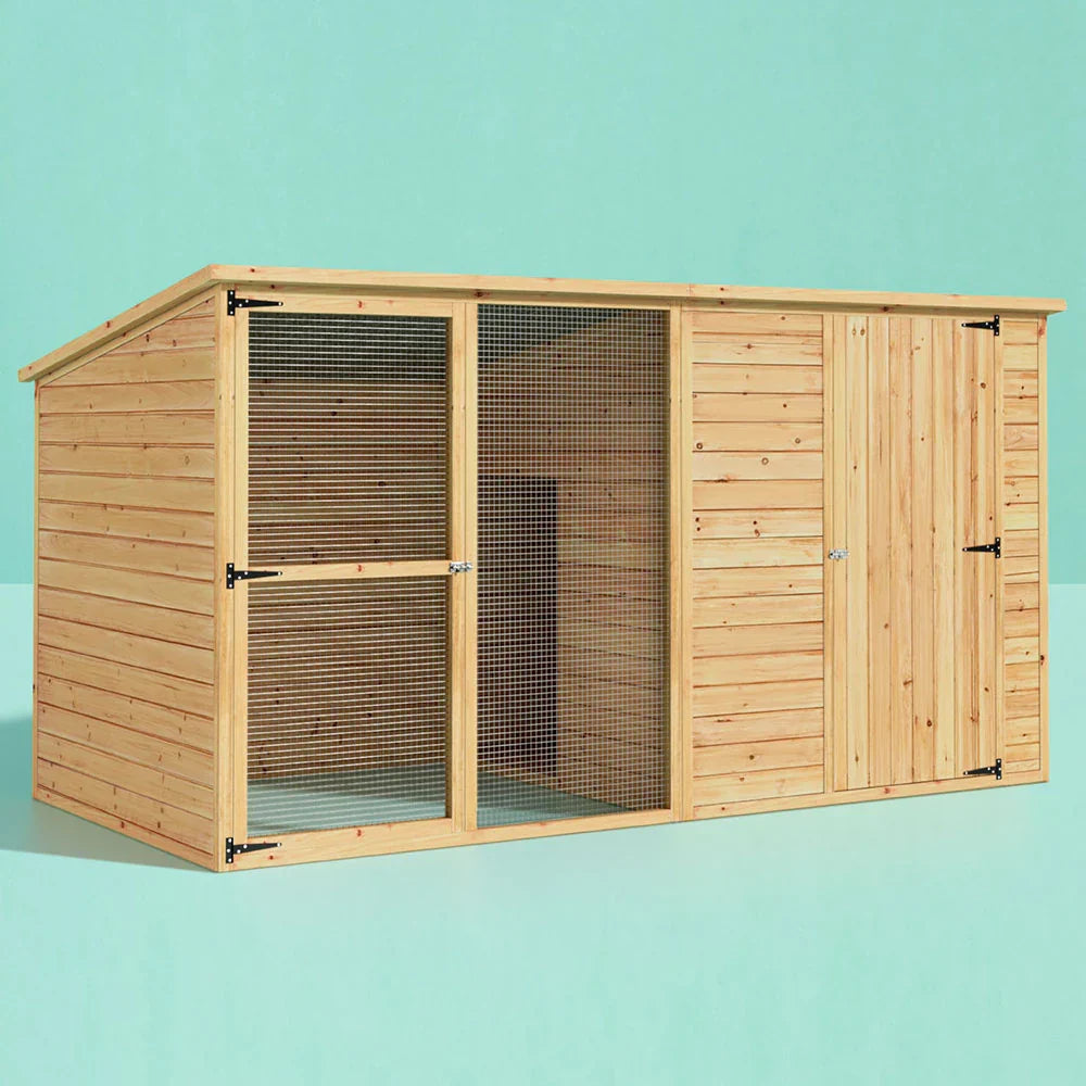 i.Pet Extra Large 2.28M Fir Wood Dog Kennel - Outdoor Pet Puppy Cabin Log