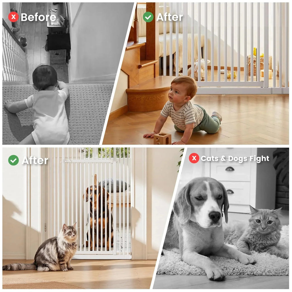 Extra Tall Cat Gate, 27.56-37 in Wide, 51-87 in Adjustable Height