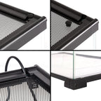 REPTIZOO Knock-Down Mini Glass Reptile Habitat, 20in x 12in x 10in, 10 Gallon