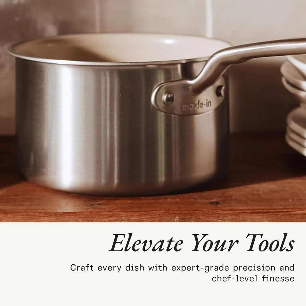 Made In Cookware Ceramic Non Stick Cookware Set, 5 Pc, 5 Ply Clad - Small Spaces Set