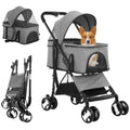 Dkeli 3-in-1 Folding Pet Stroller With Detachable Carrier And Car Seat, 44 Lbs