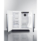 30" Wide Undercounter Frost-Free Side-by-Side Refrigerator-Freezer, Stainless Steel With Locks And Digital Controls