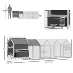 PawHut Large Chicken Coop, 162 in, For 6-8 Chickens, Storm Gray/Crystal White - D51-336V00CG