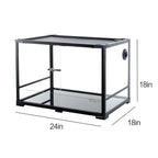 REPTIZOO Reptile Knock-Down Full View Natural Terrarium, Black, 24 x 18 x 18 inches