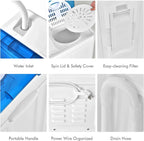 Costway Double Tub Washing Machine, 26 lb Capacity, 18 lb Wash, 8 lb Spin, Drain Pump