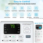 10000 BTU Quiet Window Air Conditioner With Remote, Eco Mode And Dehumidifier