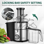 Centrifugal Juicer Machine 1100W, 3 in Feed Chute, BPA Free, Black