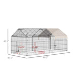 PawHut Metal Chicken Coop, 86.5 in x 40.5 in, Beige - Portable Small Animal Playpen