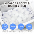 Igloo Self-Cleaning Countertop Ice Maker, 1.5 qt, 26 lbs/24 Hours, Aqua
