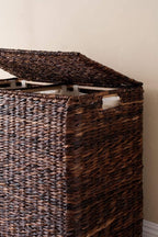 Sofia + Sam Oversized Divided Seagrass Hamper With 2 Canvas Liners, 28 x 14 x 27 Inches - 4602