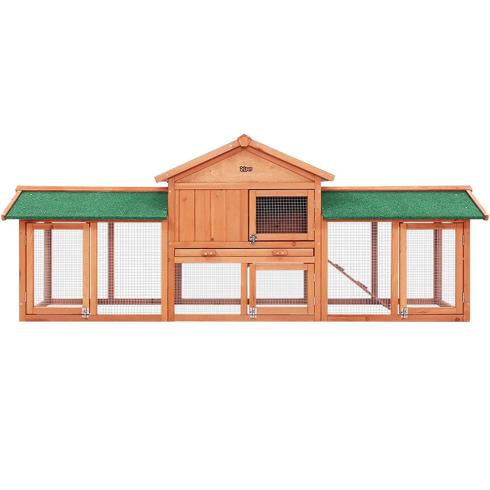 i.Pet Wooden Pet Hutch, 220 x 52 x84 cm