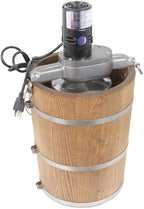 6-Quart White Oak Tub Ice Cream Maker With Electric Motor