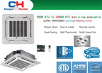 Cooper & Hunter 28000 BTU Dual Zone Mini Split Ceiling Cassette With 12K+12K And 25 Ft Installation Kit