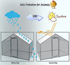 Phonjoroo Metal Chicken Coop With Run Cover, 10 ft L x 6.6 ft W x 6.6 ft H (79.2 in H x 79.2 in W x 120 in D)