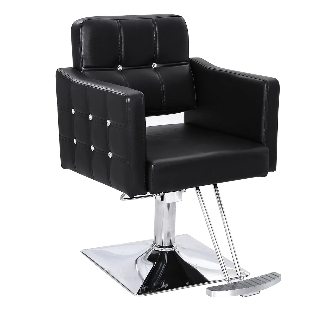 OmySalon Hydraulic Barber Chair, Black - 19.3 Inch Wide, 330Lbs Capacity