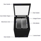 Northair Chest Freezer, 3.5 Cu Ft, 2 Removable Baskets, Black