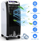Costway Portable Evaporative Air Cooler Fan With Remote Control - 6.5L, White + Black