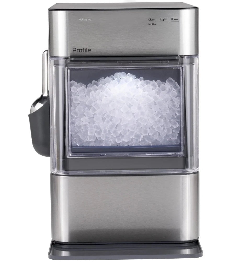 GE Profile Opal 2.0 Ultra Nugget Ice Maker With Scale Inhibiting Filter, Scoop, 38 lbs In 24 Hours, WiFi - Stainless Steel