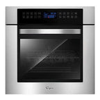 Empava 24 Inch Electric Single Wall Oven, 10 Cooking Functions, Stainless Steel