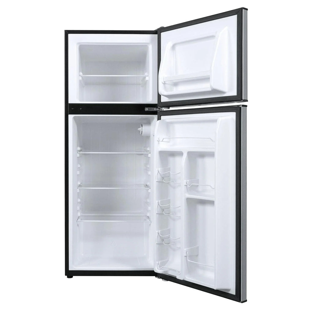 Galanz 4.6 Cu Ft Two Door Mini Refrigerator With Freezer, Stainless Steel - GL46TS5E
