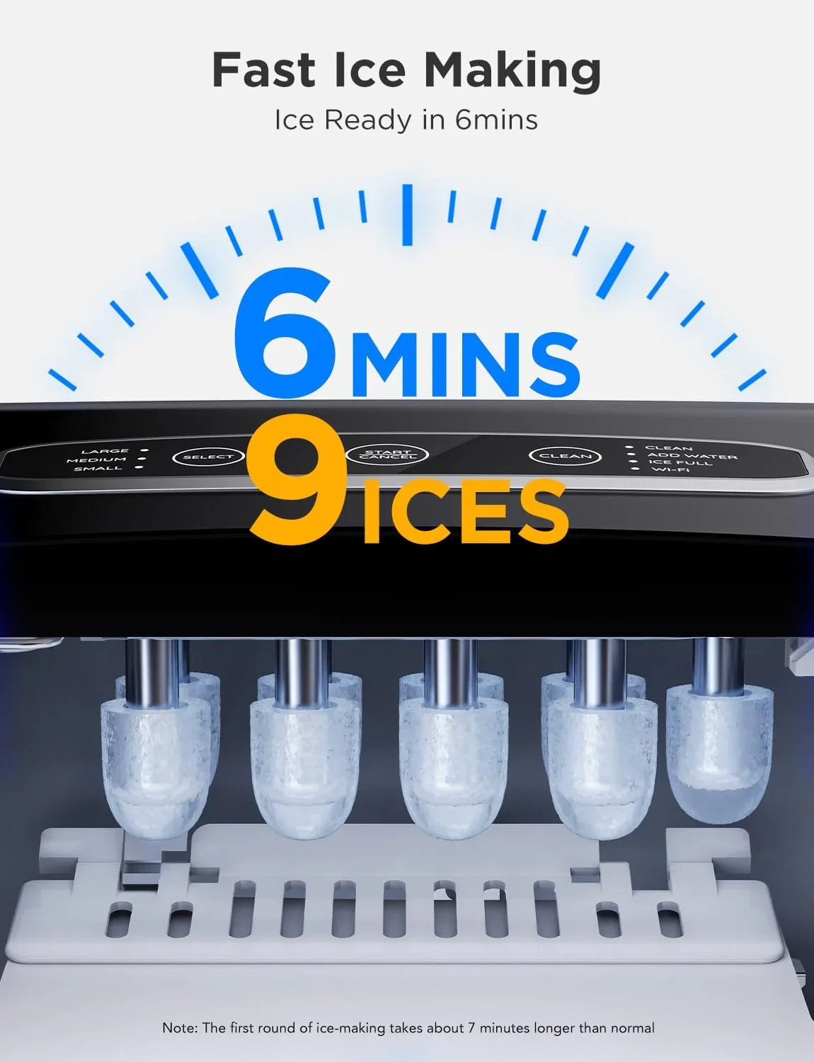 GoveeLife Smart Countertop Ice Maker, 2 L, 26 lbs Per 24 Hours, Two Ice Sizes