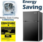 Euhomy Mini Refrigerator With Freezer, 3.2 Cu.Ft