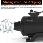 Shernbao Professional Dog Force Dryer, 6.0HP, Jet Black - DHD-2400T