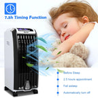 Costway Portable Evaporative Air Cooler Fan With Remote Control - 6.5L, White + Black