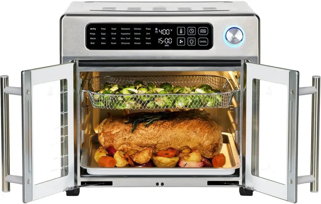 Emeril Lagasse 26 Quart Extra Large Air Fryer Convection Toaster Oven With French Doors - Stainless Steel