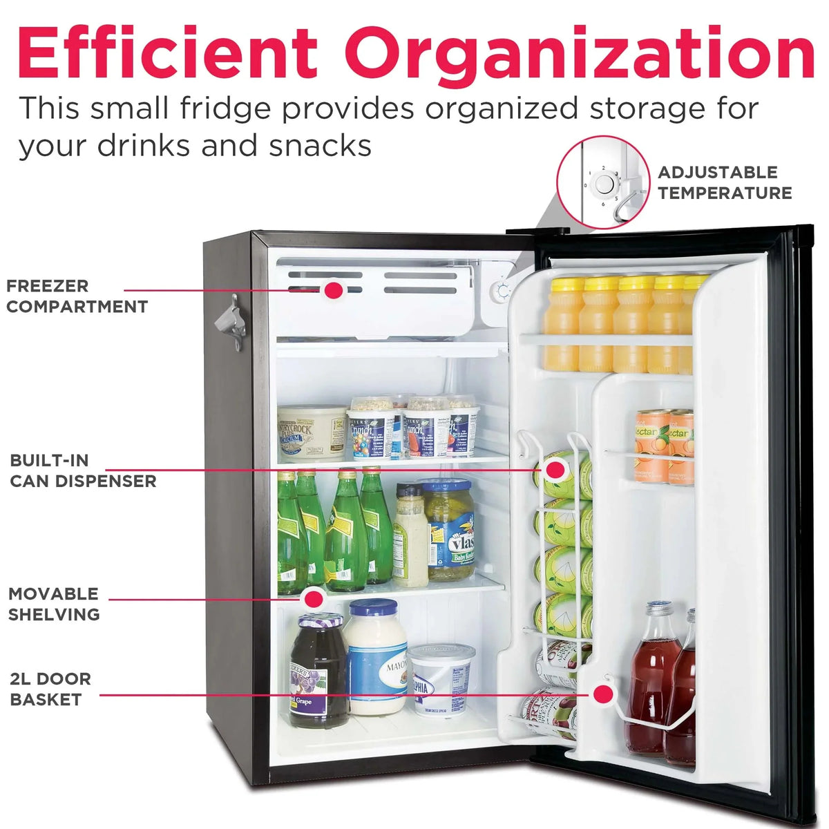 Frigidaire Retro Bar Fridge, 3.2 Cu. Ft., Pink, 65-Watt - EFR376-C-PINK