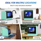AIRMSEN Portable Countertop Dishwasher With 5L Built-In Water Tank And 5 Washing Programs - AE-TDQR03
