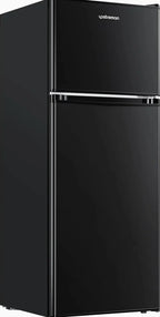 Upstreman 4.0 Cu.Ft Double Door Mini Fridge With Freezer, Black - BR401
