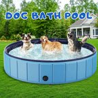 Totiro Foldable Dog Swimming Pool, 120in x 20in, PVC, Blue